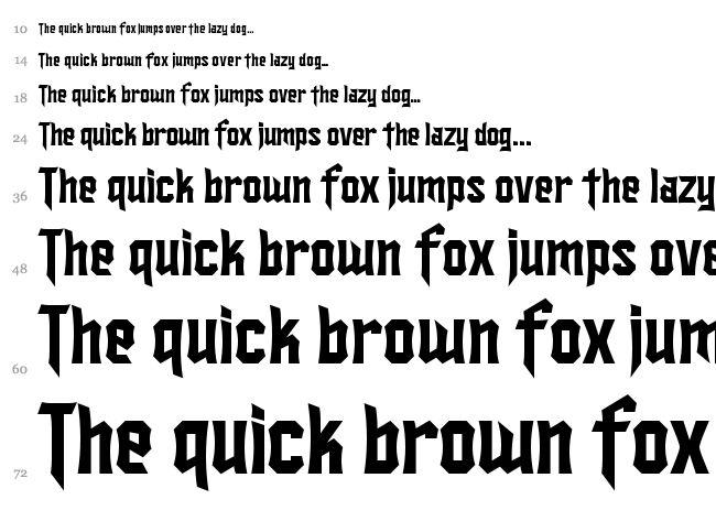 SF Ironsides font waterfall